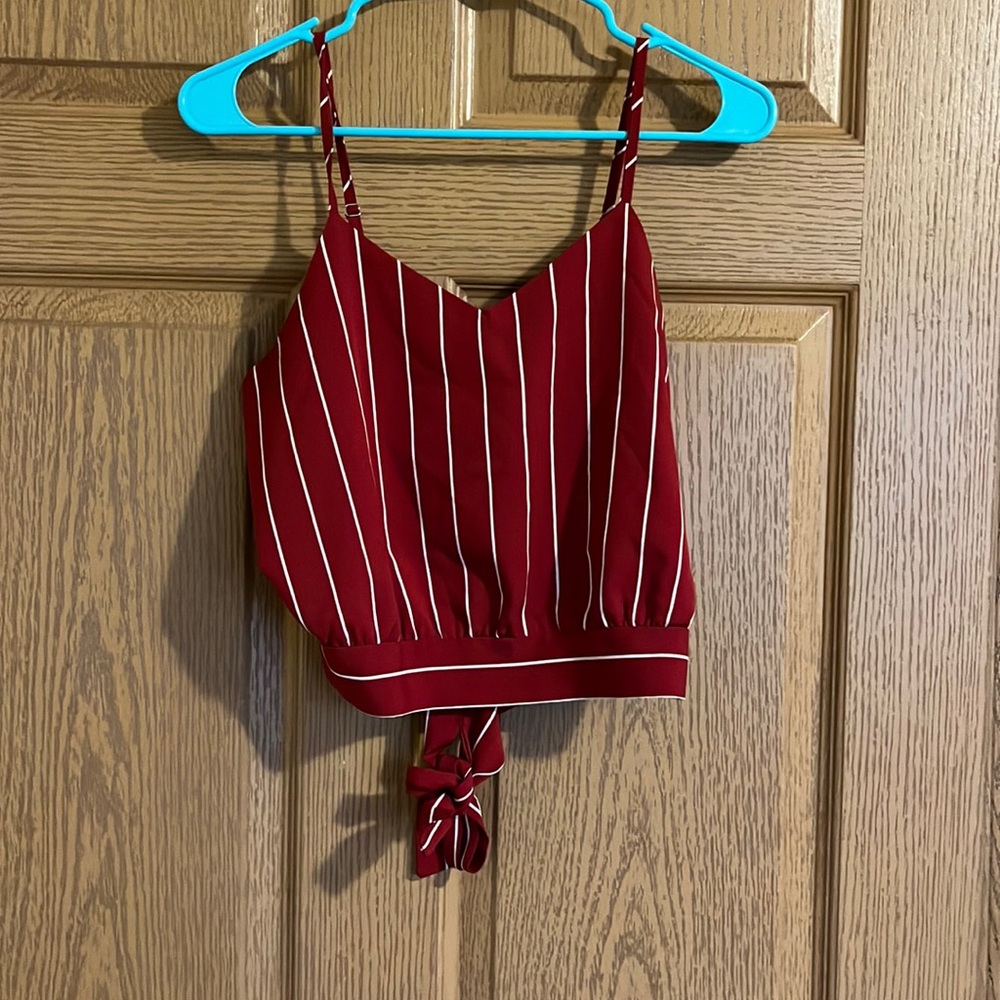 Red with white stripes top